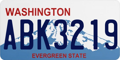WA license plate ABK3219
