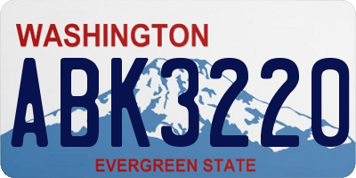 WA license plate ABK3220