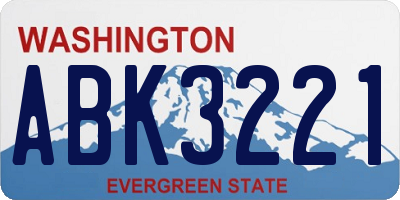 WA license plate ABK3221