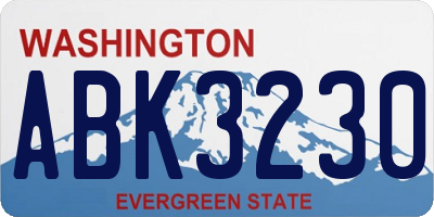 WA license plate ABK3230