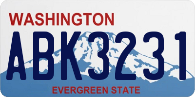 WA license plate ABK3231