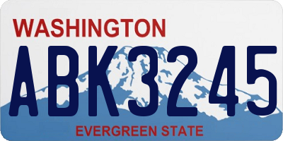 WA license plate ABK3245