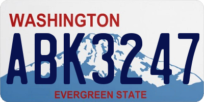 WA license plate ABK3247