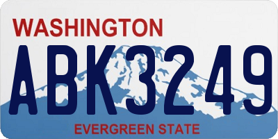 WA license plate ABK3249