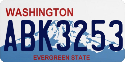 WA license plate ABK3253