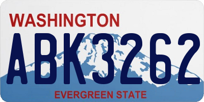 WA license plate ABK3262