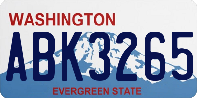 WA license plate ABK3265