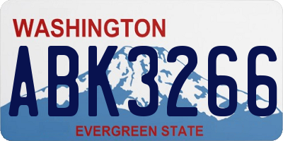 WA license plate ABK3266