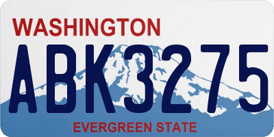 WA license plate ABK3275