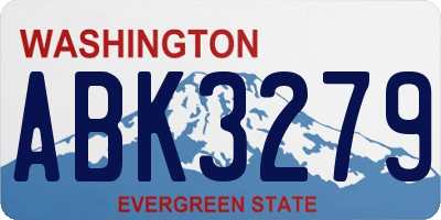WA license plate ABK3279