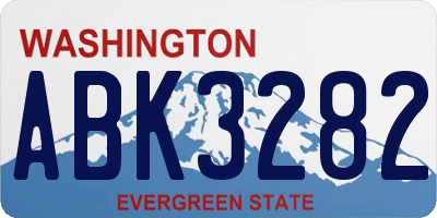 WA license plate ABK3282