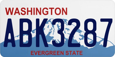 WA license plate ABK3287