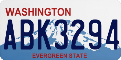 WA license plate ABK3294
