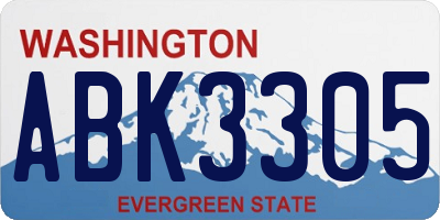 WA license plate ABK3305