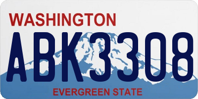 WA license plate ABK3308