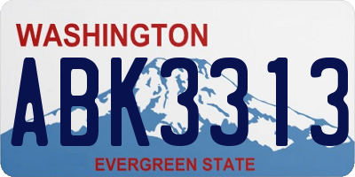 WA license plate ABK3313