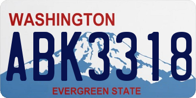 WA license plate ABK3318