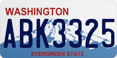 WA license plate ABK3325