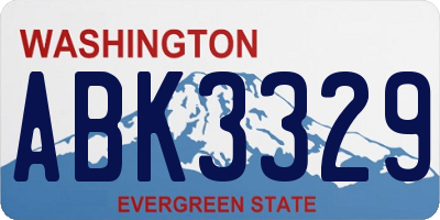 WA license plate ABK3329