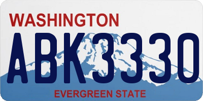 WA license plate ABK3330