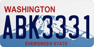 WA license plate ABK3331