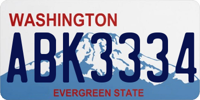 WA license plate ABK3334