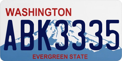 WA license plate ABK3335
