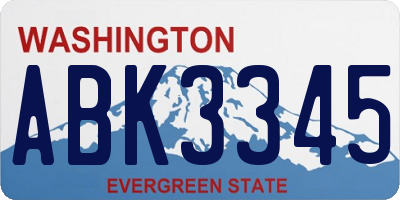 WA license plate ABK3345