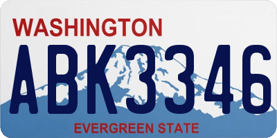 WA license plate ABK3346