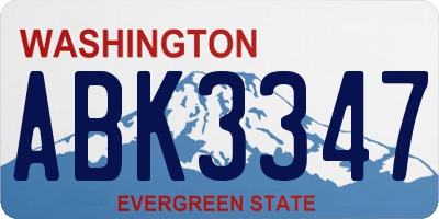 WA license plate ABK3347