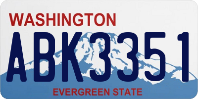 WA license plate ABK3351