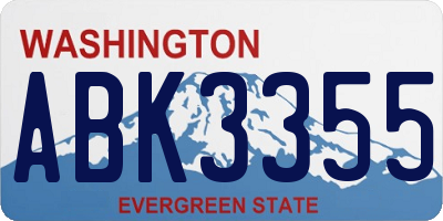 WA license plate ABK3355