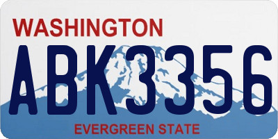 WA license plate ABK3356