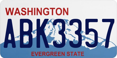 WA license plate ABK3357