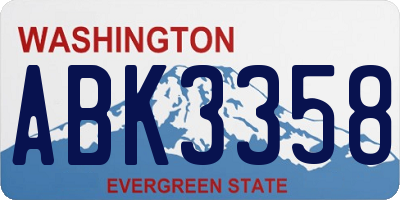 WA license plate ABK3358