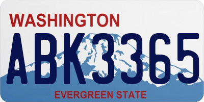 WA license plate ABK3365
