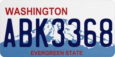 WA license plate ABK3368
