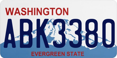 WA license plate ABK3380