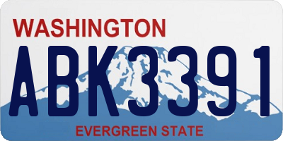 WA license plate ABK3391