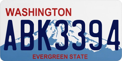 WA license plate ABK3394