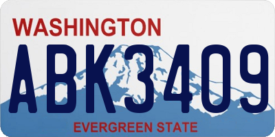 WA license plate ABK3409