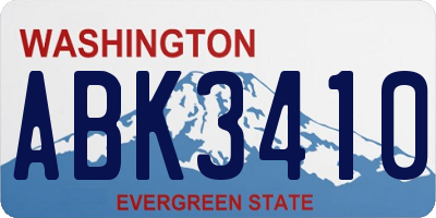 WA license plate ABK3410
