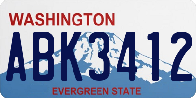 WA license plate ABK3412