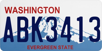 WA license plate ABK3413