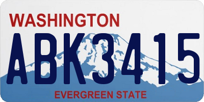WA license plate ABK3415