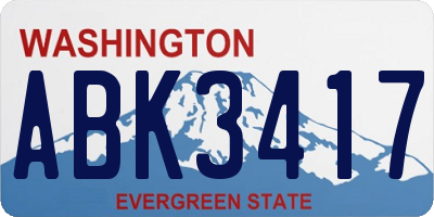 WA license plate ABK3417