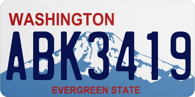 WA license plate ABK3419