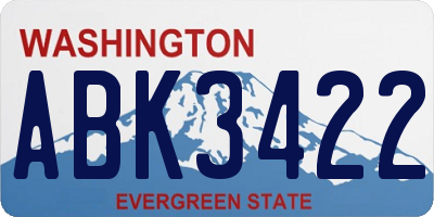 WA license plate ABK3422