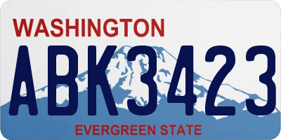 WA license plate ABK3423