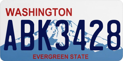WA license plate ABK3428
